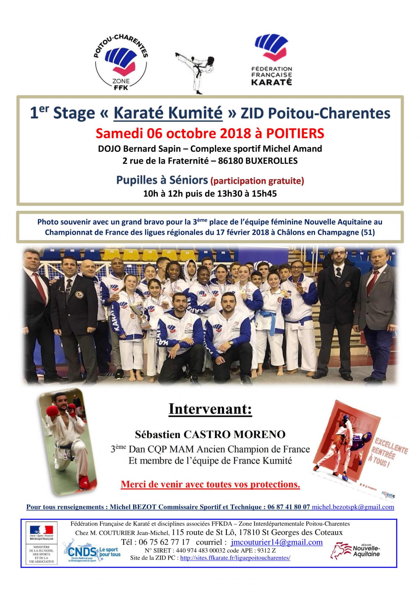 1er stage karate kumite zip pc du 06 octobre 2018 poitiers